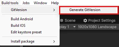 Использование Editor инструмента для генерации GitVersion файла